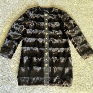 Zara  furry Gold Buttoned Frock Coat